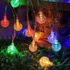 LED Solar Bubble Ball String Lights - Outdoor Waterproof Decorative Colored Star Lights for Courtyard and Camping Ambiance.