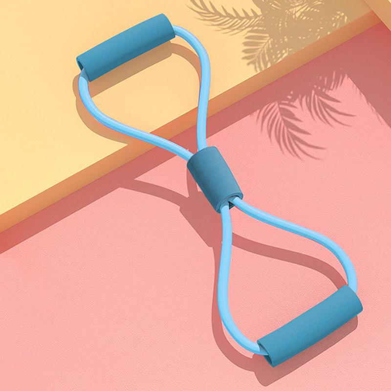 Resistance Bands Yoga 8 Word Tension Device Back Training Arm Open Fitness Rope Neck Exercise Stretch Equipment Belt