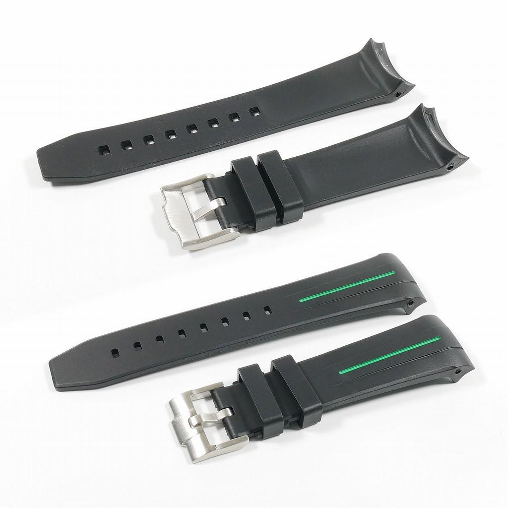 Exclusive Rubber Strap with Green BLANCPAIN×Swatch (Black Lines)