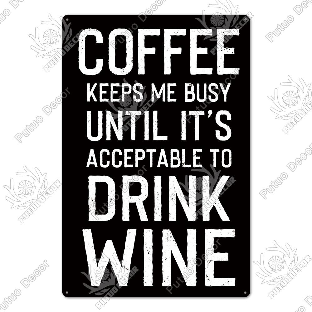 Putuo Decor Funny Beer Metal Sign Vintage Plaque Tin Sign Alcohol Drinker Sign for Bar Pub Club Man Cave Kitchen Wall Decoration