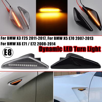 2pcs Led Dynamic Turn Signal Side Marker Light Sequential Blinker Light for BMW X5 E70 X6 E71 E72 X3 F25 Amber Indicator Lamp