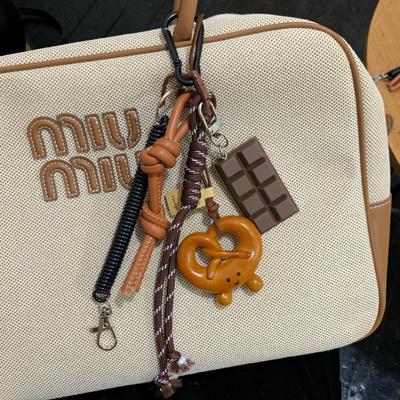 Bag Charms Keychain Brown Cute Alkaline Bread Korean Style Pendant Key Chain Chocolate Mountain Climbing Rope Decorative