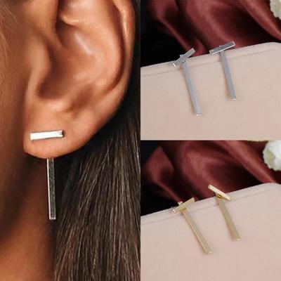 Nové T náušnice pro ženy bijoux femme Zlatá barva Kovové náušnice Osobnost Dívčí náušnice Punk Brincos boucle d'oreille