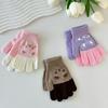 Gestrickte Strickhandschuhe Winter Warm Vollfingerhandschuhe für 4-8 Jahre Alte Baby Jungen Mädchen