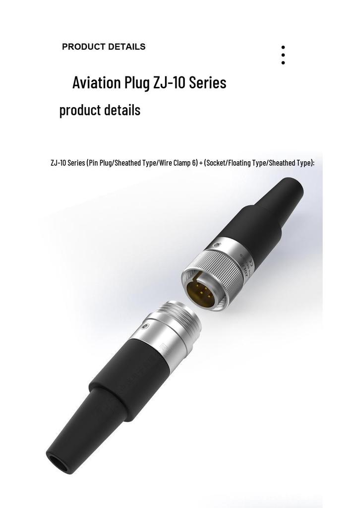 Zhonglian ZJ10 8/12-core Aviation Round Connector for Industrial Cameras