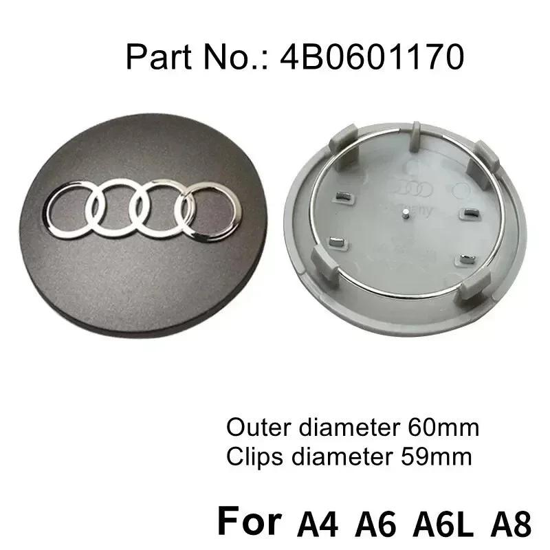 4pcs Wheel Center Cap Hub Covers 60mm 61mm 68mm 69mm For 4GFIO A3 A4 A5 A6 A7 A8 S4 Q7 Q3 Car Styling Badge Auto Accessories