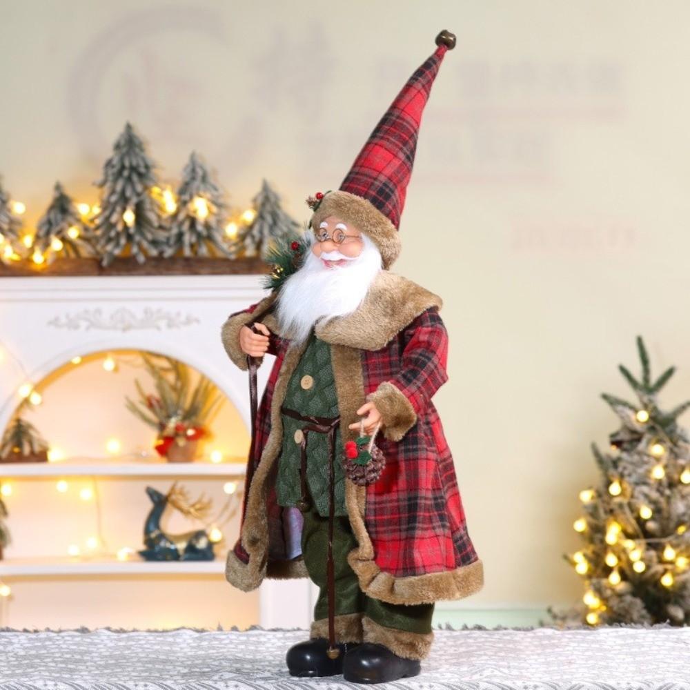 40/60cm Seated Santa Figurine Standing Posture Santa Claus Ornament Christmas Home Decor
