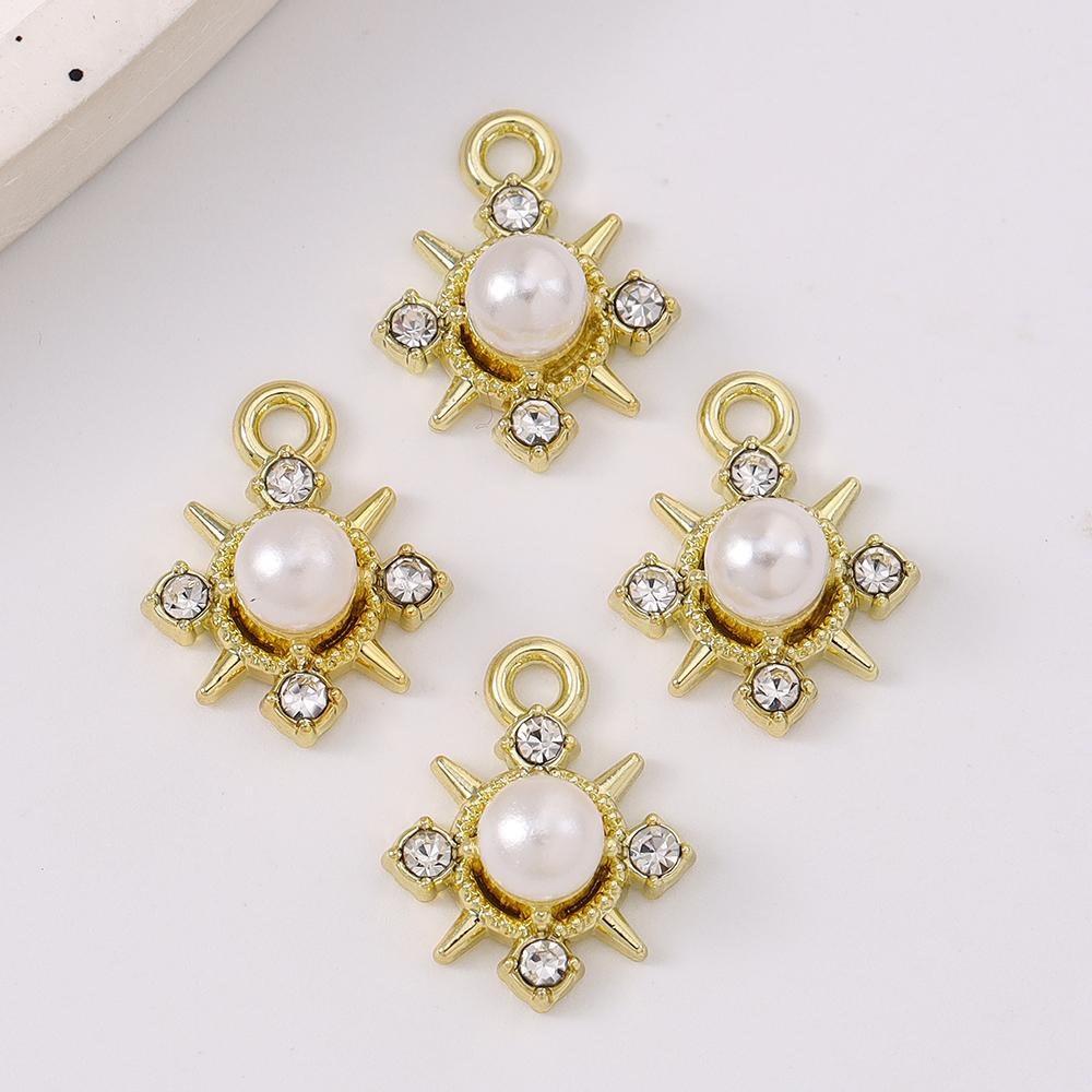 5pcs Elegant Pearl Compass Pendant Charms  for Jewelry Making Necklace Earrings Bracelet DIY Handmade Accessories