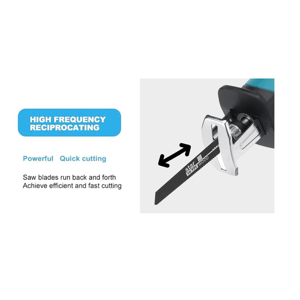 4 Blades Cordless Reciprocating Saw Rechargeable Electric Saw Metal Cutting Woodworking Tool Kit with 1/2 Battery +Box 88V