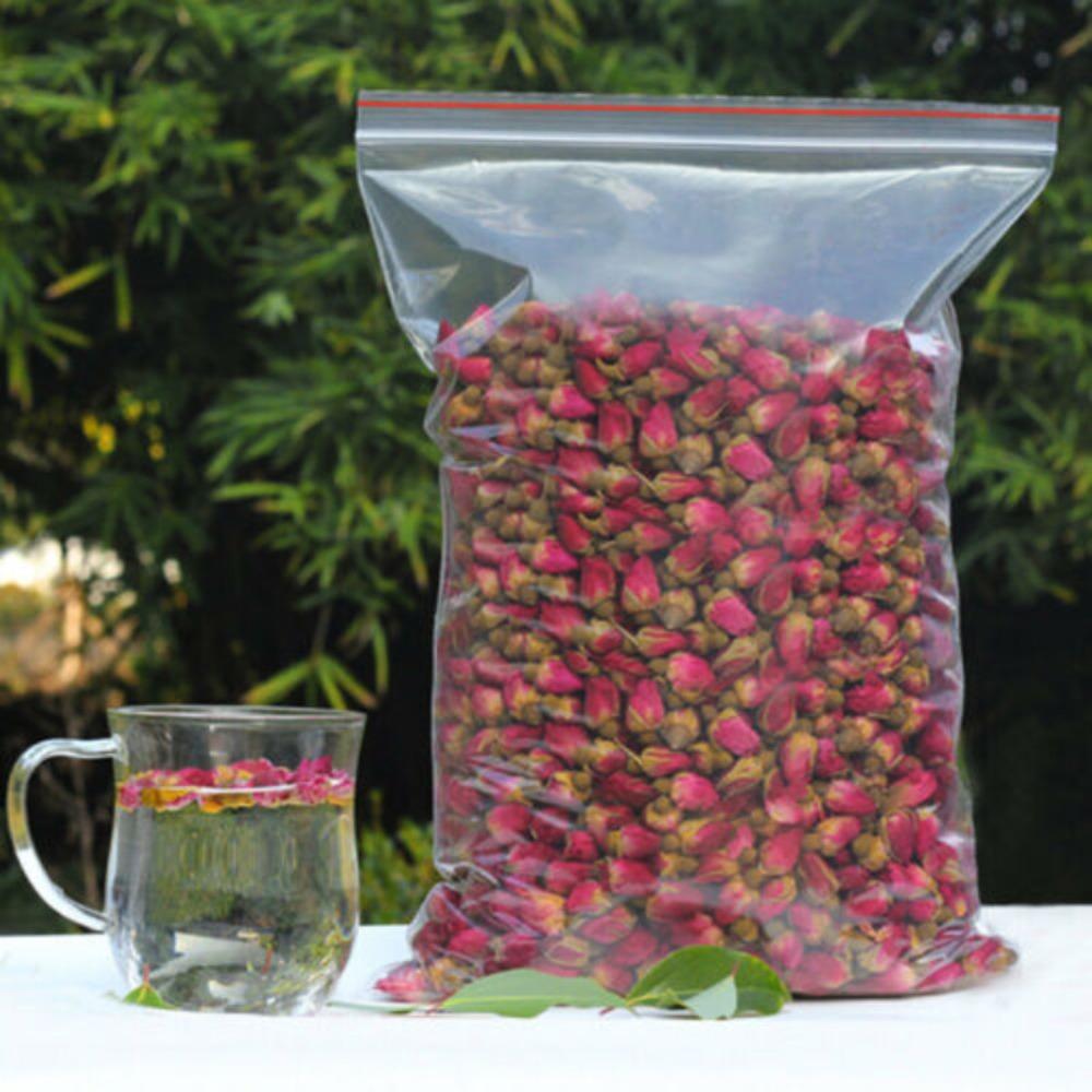 Organic Red Rosebud Flower Herbal Tea Loose Leaf Healthy Brew