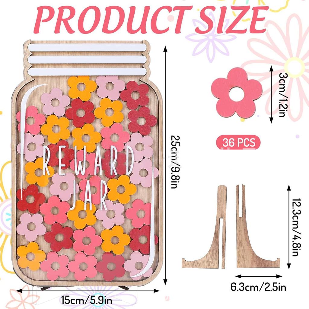 1kit Wooden StarjarFor Kidsreward System Desktop Decoration Motivational Discipline Jar Craft Ornament For Children's Discipline