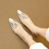Fashion NEW Summer Women Sandals Split Leather Shoes Women Pointed Toe Strange Heel Shoes Cover Toe Slingback Narrow Band Modern Sandals