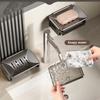Wall-Mounted Bathroom Punch-Free Household Soap Box Space Aluminum Sponge Rack Washable Storage Rack Soap Drain Box Soap Holder