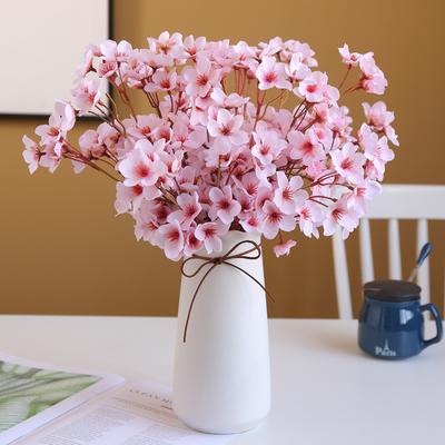 40cm Künstliche Kirschblütenblume Seide Pfirsichblüten Künstliche Pflanzen Arrangement für DIY Garten Zuhause Hochzeitsparty Deko Rosa