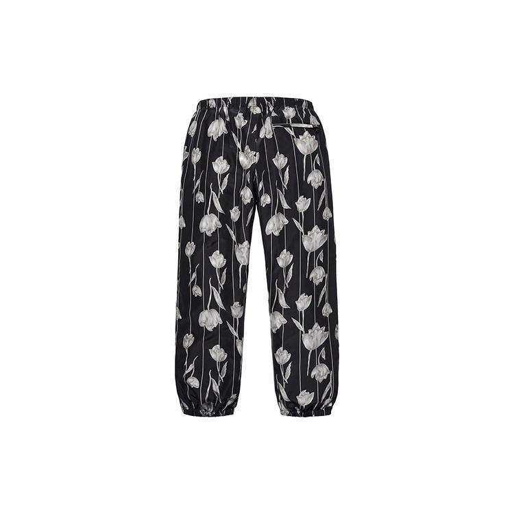 Supreme SS19 Floral Silk Track Pant Flowers Bundle Feet Casual Pants Unisex Black Men's SUP-SS19-10347