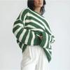 Damen S Locker Ein Schulter Gestreifter Langarm Strickpullover