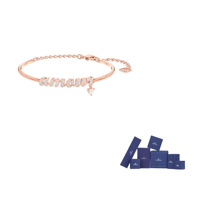 Swarovski Rose Gold tone Plated Bangles Womens Rose Gold F-Original brand box