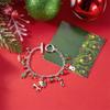 Pulseira de Pingente de Rena do Papai Noel Festiva para Árvore de Natal Corrente de Pulso de Liga Joia Pulseira Presente de Feriado para Mulheres Acessório de Festa