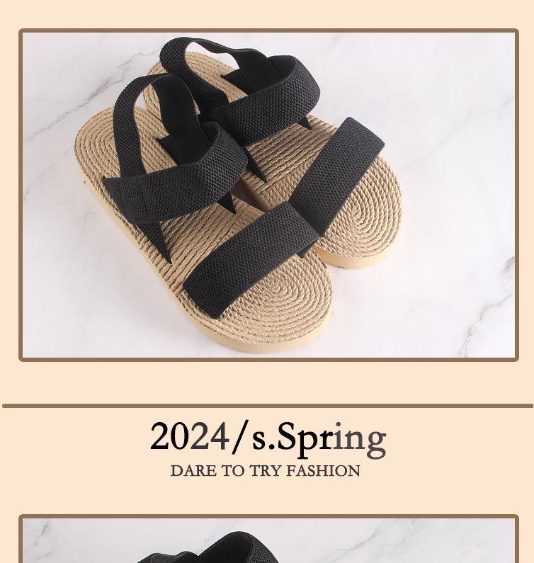 New Roman EVA Women's Mid-Heel Sandals - Round-Toe, Flat-Bottom Slippers for Outdoor, Summer 2024