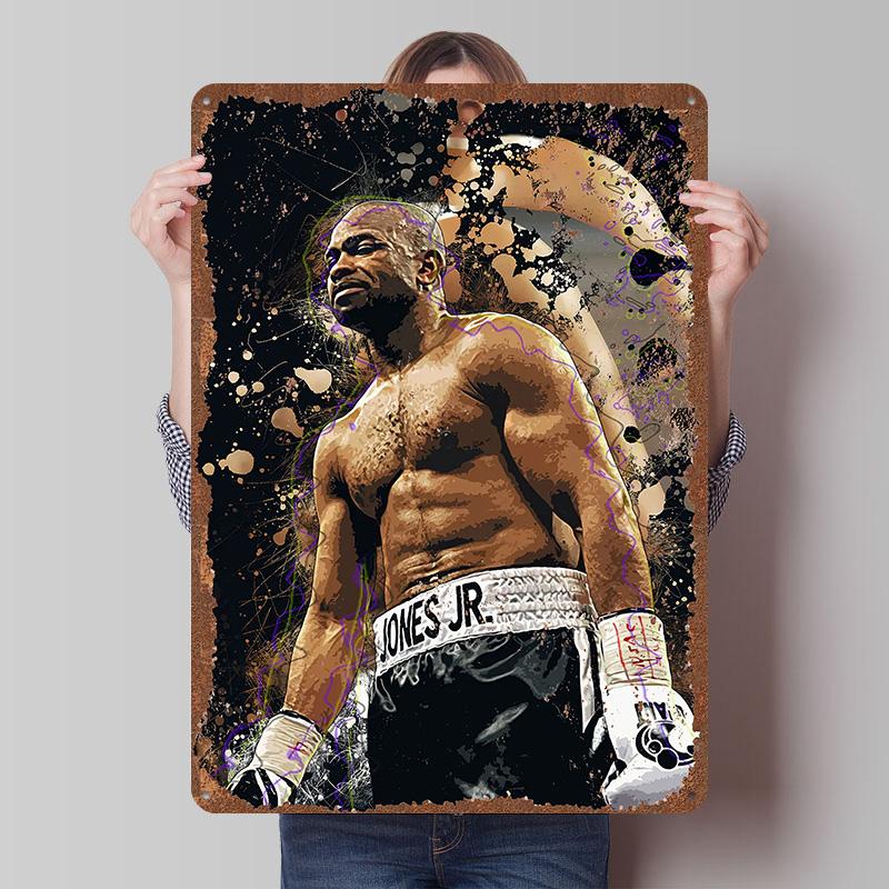 Roy Jones Jr Boxer Metal Posters Custom Vintage Metal Signs Wall Art Retro Tin Plaque for Man Cave Decoration Bedroom Desk Decor