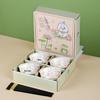Year of the Horse Ceramic Rice Bowl Set: Includes Bowl, Plate, and Chopsticks - Perfect for Home and Business Gifts