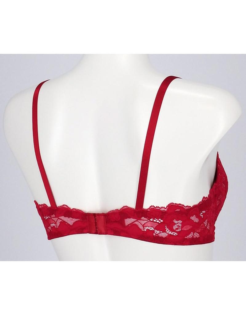 Bra Creates Beautiful Reduces Slipping Down and A Cup Available Bra BUN201 RE [Unnanacool] Cleavage, Sideways, [Ribbon Bra, Lace] Women's