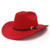Classic Western Cowboy Hat Metal Buckle Strap Cowboy Hat Vintage Felt Cowboy Hat  Daily Matching