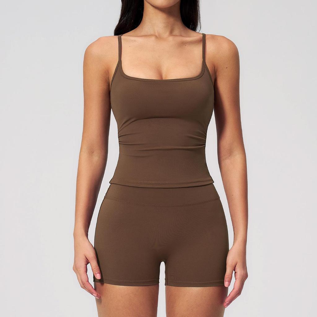 Women's Cross-Border Yoga Vest & Butt-Lifting Shorts Set for Running & Fitness