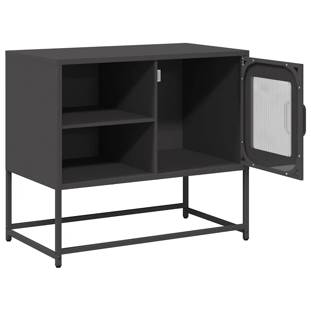 Szafka Pod Telewizor, Czarna, 68X39X60,5 Cm, Stalowa
