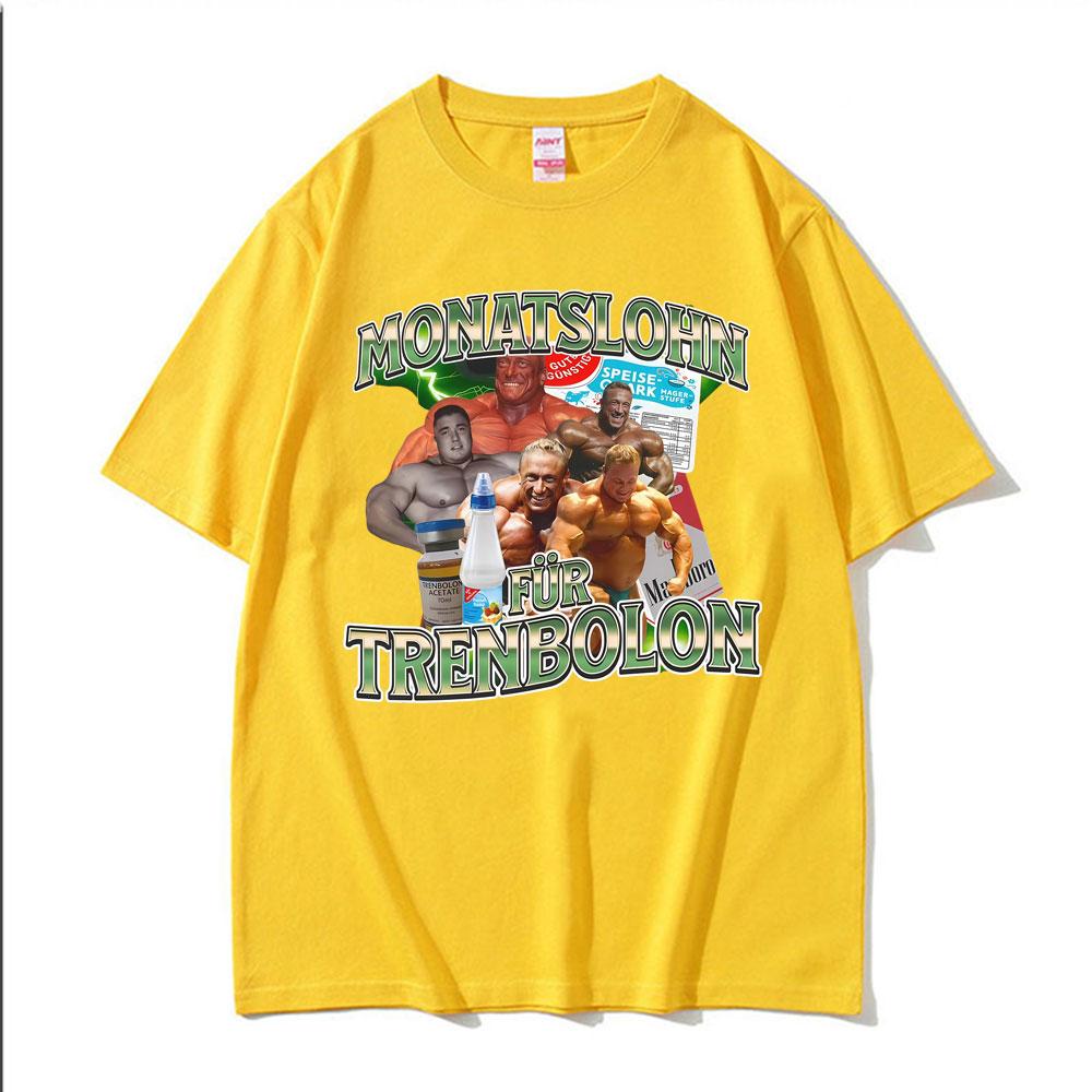 Bodybuilding Trenbolone Gym Humor Meme T Shirt Fashion 90s Retro Graphic T Shirts Men Women Pure Cotton Casual Oversized T-shirt