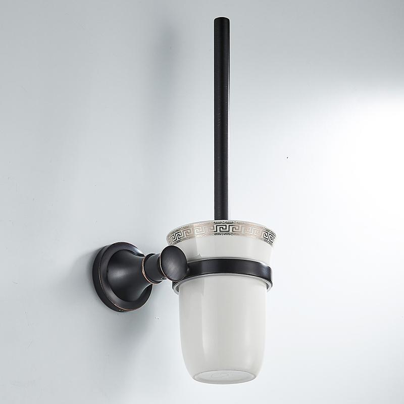 Bathroom Bath Toilet Paper Holder Robe Hook Bathroom Retractable Towel Hanging Rod Black Zinc Alloy EL852