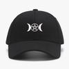 Triple Moon Pentacle Embroidery Structured Baseball Caps for Unisex Women Cotton Sports Hats Trucker Summer Autumn Peaked Cap