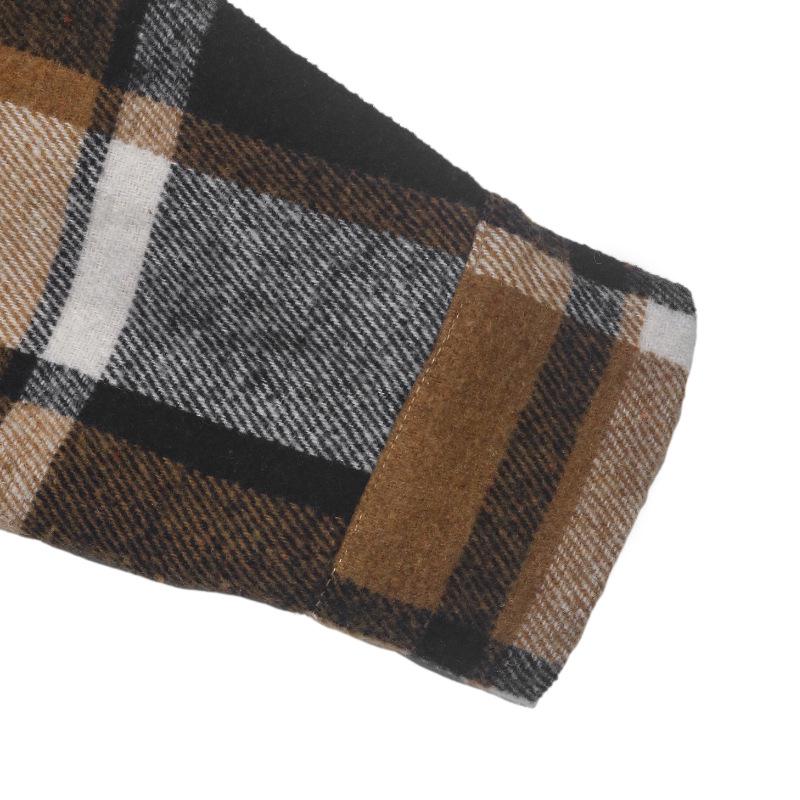 Versatile Retro Plaid Cardigan: Warm Brushed Lapel Jacket for Autumn & Winter