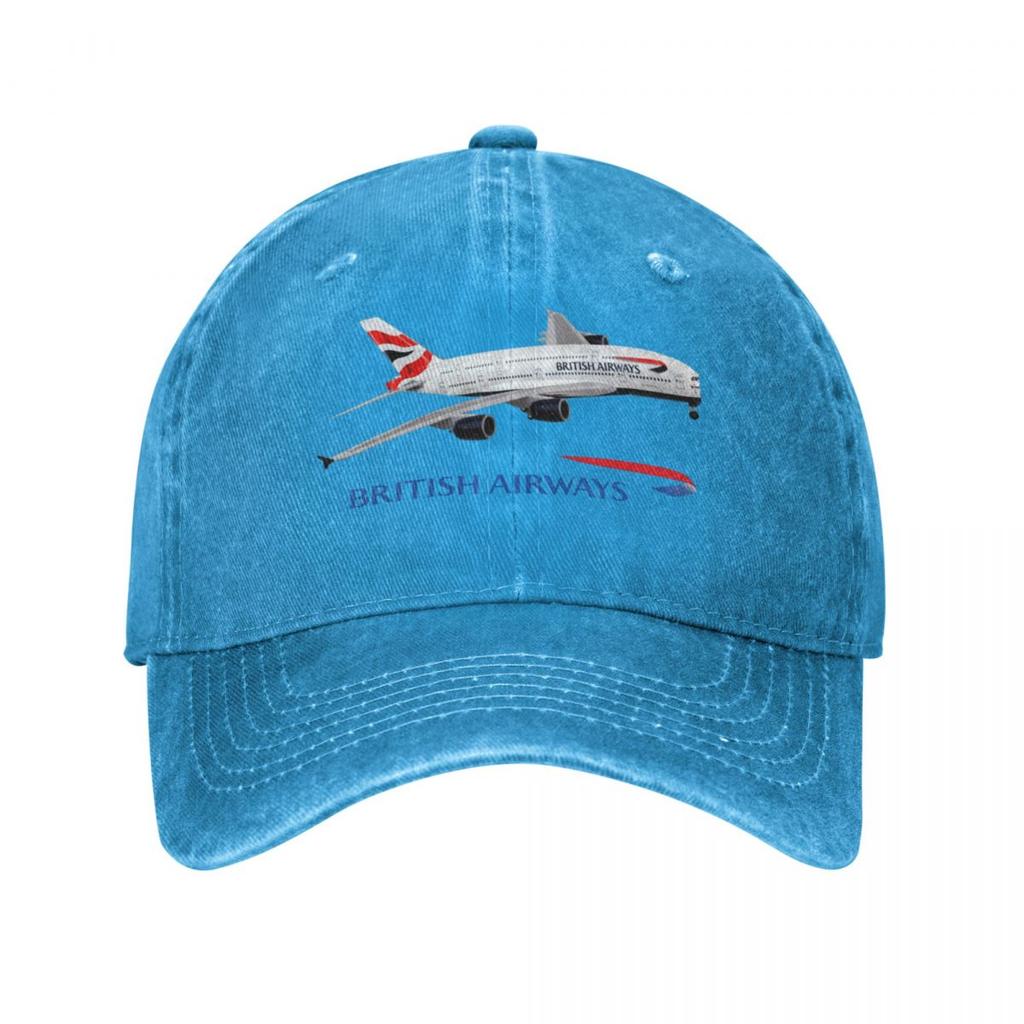British Airlines Airbus A380 Airplane Baseball Cap Trucker Cap Hiking Hat Rugby Luxury Woman Hat Men'S