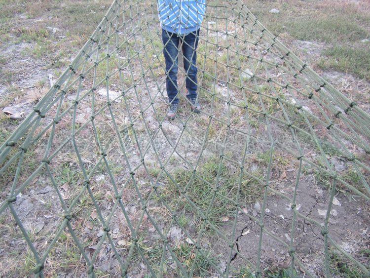 Nylon Mesh Hammock: Indoor/Outdoor Single-Person Swing with Thick Netting and Rings