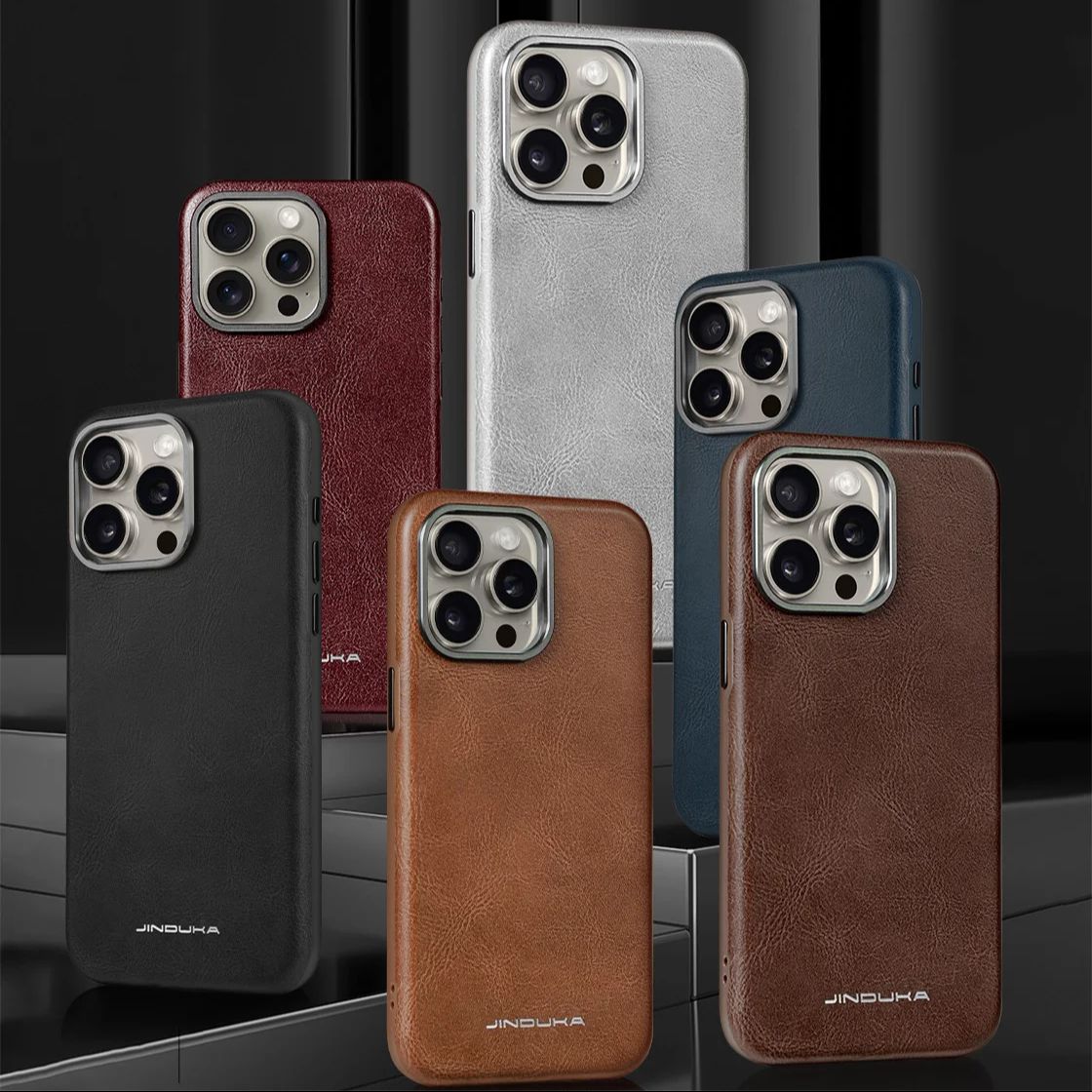 Vintage Plain Grain Leather Case For iPhone 16 15 Pro Max 14 Plus 13 12 Magnetic Cover Business For Magsafe Wireless Charger colore marrone scuro