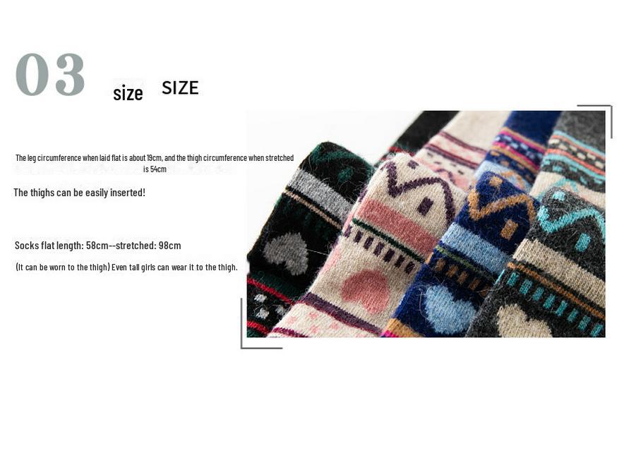 Chaussettes chaudes en laine pour femmes japonaises, longueur genou, pour l'automne et l'hiver