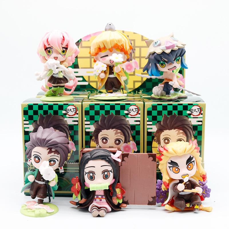 Demon Slayer Birth Flower Series: Tanjiro, Nezuko & Zenitsu Figures - Collectible Ornament Gift