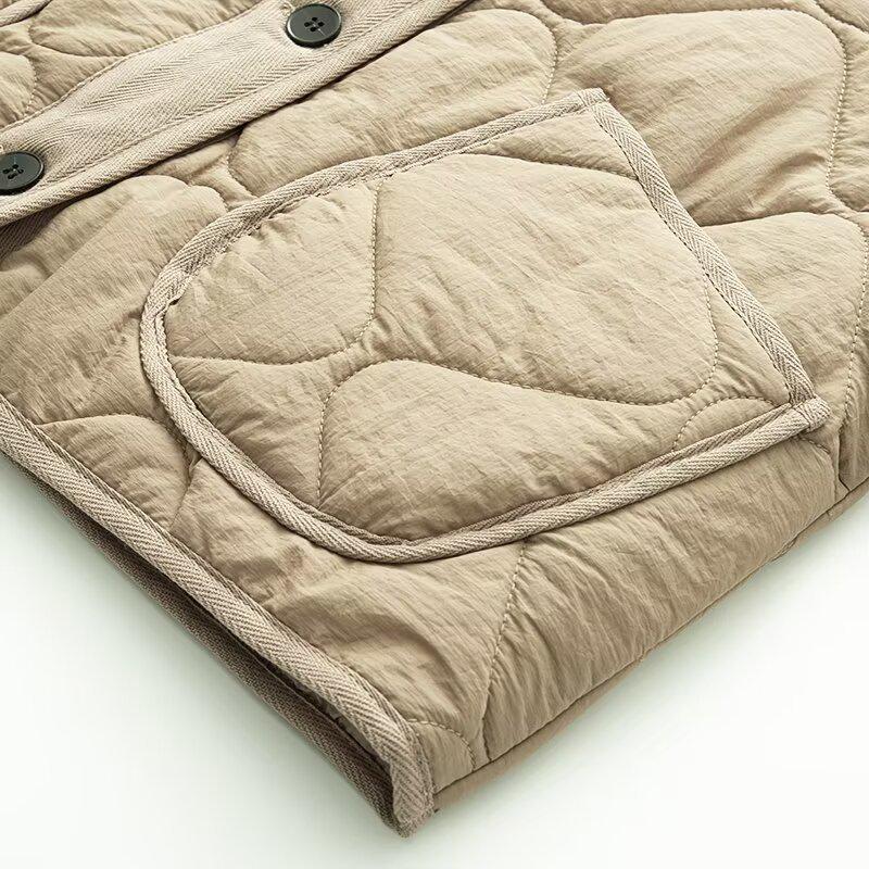 2025 European & American Style Casual Round Neck Cotton Jacket