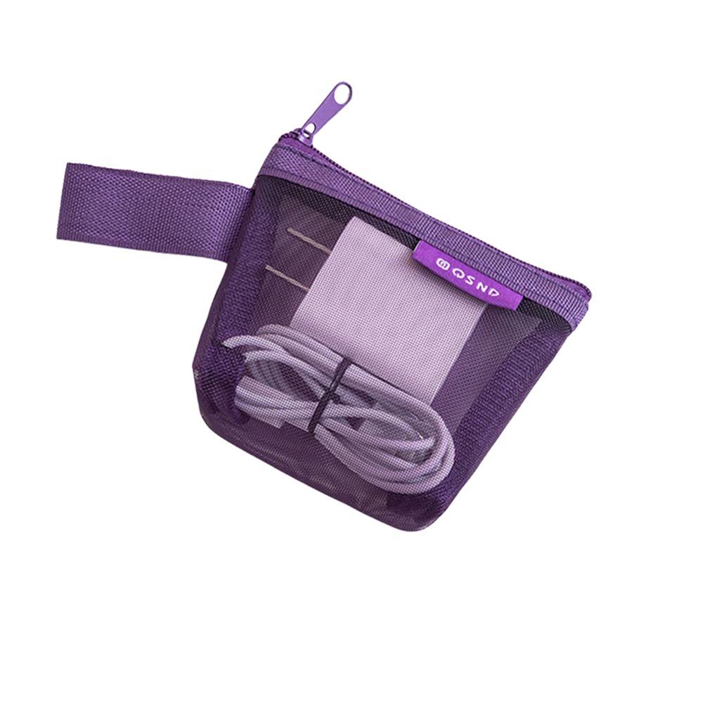 Multipurpose Nylon Transparent Storage Bag Square Lightweight Mesh Storage Pouch Breathable Data Lines Organizer Home Use