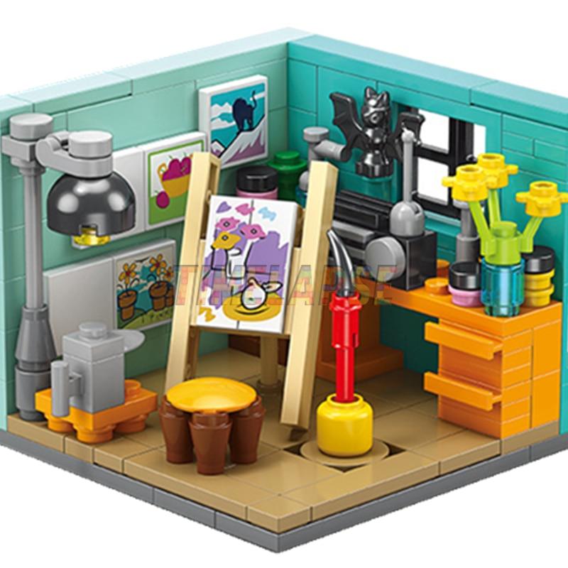 

Новый Дом Мечты Гонщик Автомобиль Доктор Художник Музыкант Ученый Кондитер Оператор Астронавт Строительные Блоки Комплект Кирпич Модель Игрушки сплав оранжевый