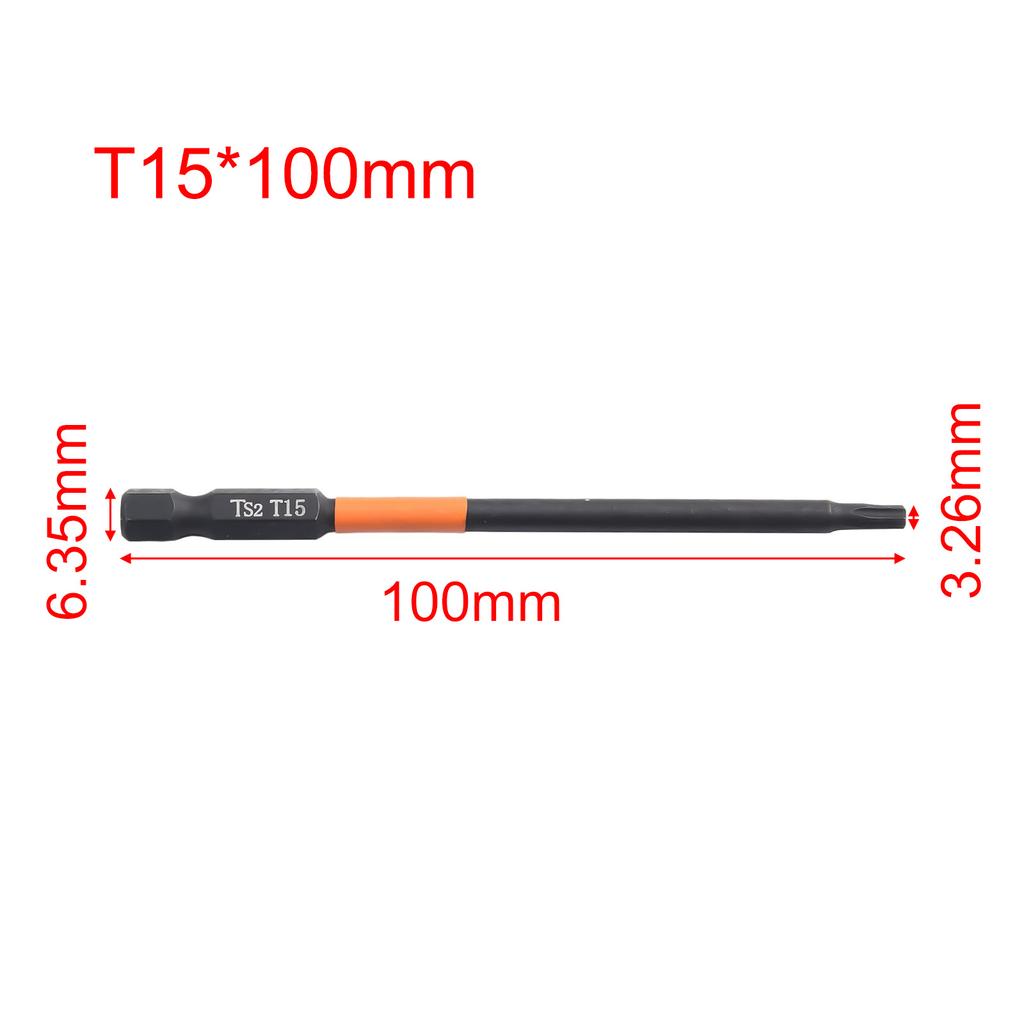 Torx Screwdriver Bit 1/4'' Hex Shank Drill Bit Magnetic T10-T30 100mm For Power Tools Electric Driver Drill Accessories