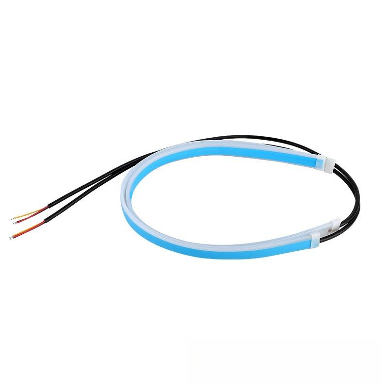 2 adet 12V LED DRL Araba Gündüz Farı Esnek Su Geçirmez Şerit Otomatik Farlar Beyaz Dönüş Sinyal Sarı Fren Akış Işıkları