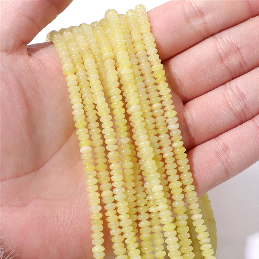 2X4MM Natural Abacus Stone Beads Blue Green Pink Flat Rondelle Beads for Jewelry Making Bracelets Necklace Accessories Wholesale