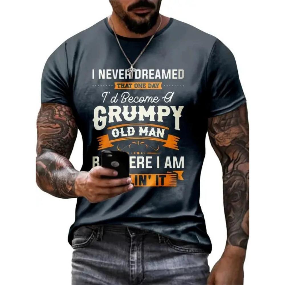 Camiseta com Estampa Digital 3D Adolescente Masculino Manga Curta Versátil Respirável