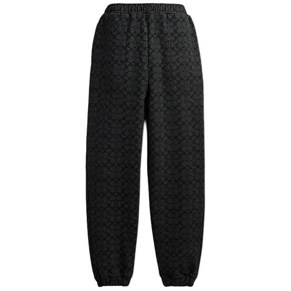 Coach Ss24 Logo Pattern Drawstring Cuffed Knit Joggers Men bottoms Charcoal-Gray CP979-R8E