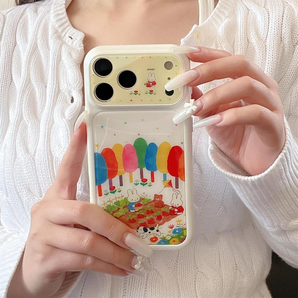 Cartoon Rabbit & Bear iPhone 15/Pro Max Anti-Fall Case