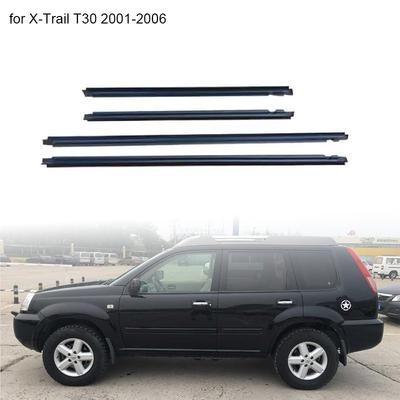 Black 4Pcs Window Rubber Trim For Nissan XTrail T30 2001-2006 Weatherstrip Seal Strips Rubber Door Moulding Trim 80821-8H300