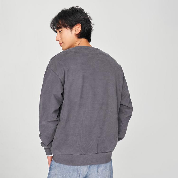 Lee Comfortable Round Neck Spliced Structural Design Versatile Sweatshirt Men Sweatshirt Iron-Gray LMT007822204573A05984