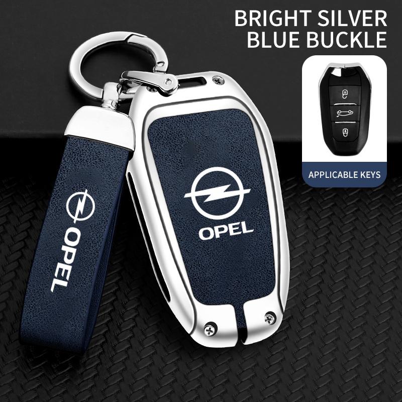 Kožené Zine Alloy Pouzdro na chytrý klíč od auta Kryt Chránič Klíčenka Pro Opel Mokka Corsa Astra Phev Grandland Hybrid 2025 Příslušenství